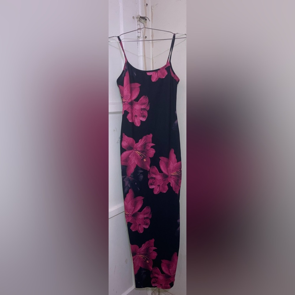 Floral Black and Pink Dress